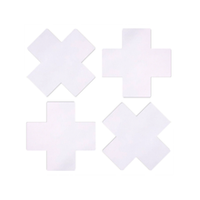 Load image into Gallery viewer, Petite Plus X: Two Pair of Small White Matte Plus Nipple Pasties by Pastease®. White cross nipple covers shown on a white background. Perfect for a festival, pride, burlesque performance, only fans content, or a party.