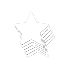 Load image into Gallery viewer, Refills Star: Reuse Pasties with Three Pair Double Stick Shapes by Pastease®. Six white double sided self adhesive stars for nipple covers on a white background. Perfect for a festival, pride, burlesque performance, only fans content or a party.