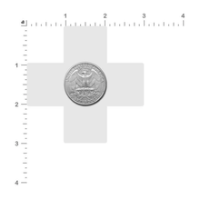 Load image into Gallery viewer, Size guide for the Plus X: Liquid Rose Gold Cross Nipple Pasties by Pastease® on a white background.