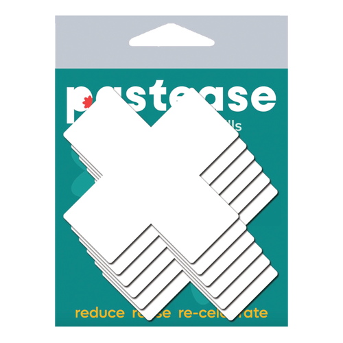 Refills Crosses: Reuse Pasties with Three Pair Double Stick Cross by Pastease® o/s. Pack of refills Cross shaped nipple covers on a white background. Perfect for a festival, pride, burlesque performance, only fans content or a party.