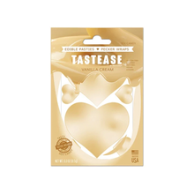 Load image into Gallery viewer, Tastease: Vanilla Cream Edible Pasties & Pecker Wrap by Pastease® o/s. Pack of edible vanilla cream flavoured nipple covers on a white background. Perfect for a festival, pride, burlesque performance, only fans content or a party.