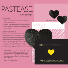 Load image into Gallery viewer, Everyday Reusable: Liquid Red Heart with mini hearts Reusable Nipple Pasties by Pastease® Everyday o/s on a pink background with a thank you message. Perfect for a festival, pride, burlesque performance, only fans content or a party.