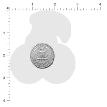Load image into Gallery viewer, Size guide for the Cherry: Red Cherries on Glitter Velvet Nipple Pasties by Pastease on a white background.