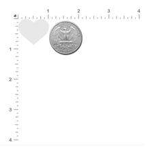 Load image into Gallery viewer, Size guide for the Body Minis: 10 Mini Rainbow Hearts Nipple Pasties by Pastease on a white background.