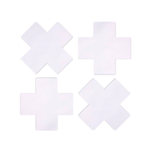 Load image into Gallery viewer, Petite Plus X: Two Pair of Small White Matte Plus Nipple Pasties by Pastease®. White cross nipple covers shown on a white background. Perfect for a festival, pride, burlesque performance, only fans content, or a party.
