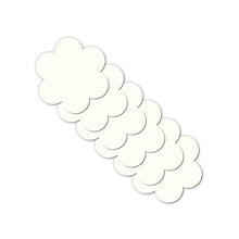 Load image into Gallery viewer, Refills Daisy Flower: Three Pair Double Stick Shapes by Pastease®. Six white double sided self adhesive daisy flowers for nipple covers stacked on a white background. Perfect for a festival, pride, burlesque performance, only fans content or a party.
