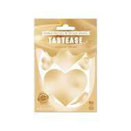 Tastease: Vanilla Cream Edible Pasties & Pecker Wrap by Pastease® o/s. Pack of edible vanilla cream flavoured nipple covers on a white background. Perfect for a festival, pride, burlesque performance, only fans content or a party.