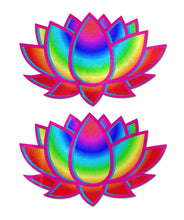 Load image into Gallery viewer, Lotus: Acid Rainbow Lotus Nipple Pasties by Pastease® o/s
