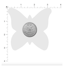 Load image into Gallery viewer, Size guide for the Monarch: Butterfly Nipple Pasties by Pastease on a white background.
