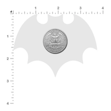 Load image into Gallery viewer, Size guide for the Vamp: Black Bat Nipple Pasties by Pastease on a white background.
