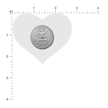 Load image into Gallery viewer, Size guide for the Love: Pink Gingham Heart by Pastease® on a white background.
