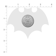 Load image into Gallery viewer, The size guide for the Vamp: Blood Orange Halloween Trick or Treat Bat Nipple Pasties by Pastease on a white background.
